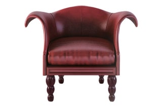 Кожаное кресло Casanova на ножках из муранского стекла.