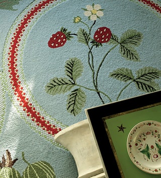 Фрагмент ковра в гостиной вытканного по эскизам авторов проекта. Даймонд и Баратта часто делают текстиль на заказ —...