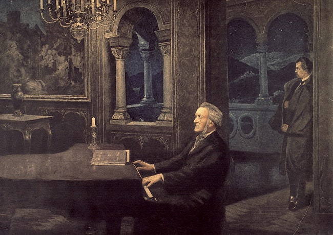 Встреча Людвига и Рихарда Вагнера в 1865 году картина Курта фон Рожински .