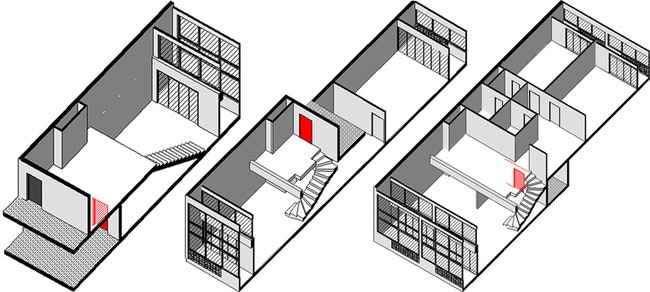 Аксонометрическая схема квартир в апартотеле на Верхней Масловке . Проект 2005 года.