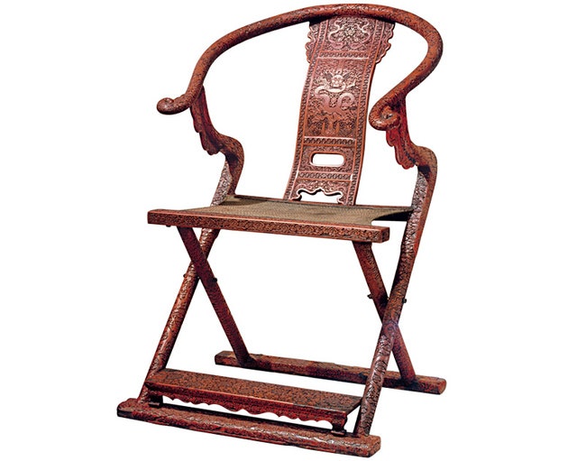 Китайский складной стул дерево краcный лак XVI век. Механизм складывания и спустя столетия остался тем же. Правда...