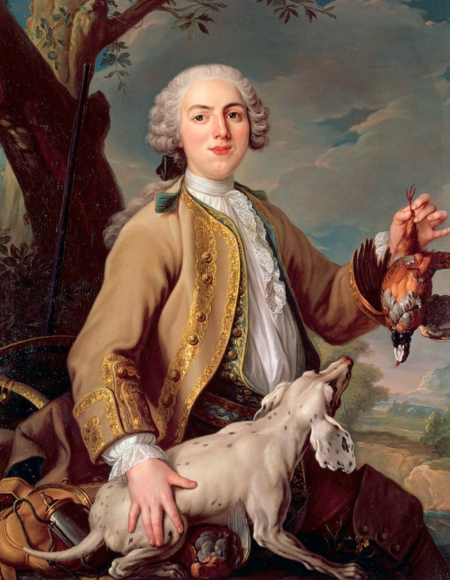 ЖанБатист Удри “Портрет Людовика XV на охоте” 1735.