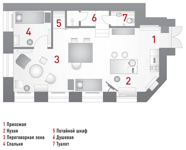 Квартира на старом Арбате дизайнера Анны Эрман функциональная площадь в 48 кв. м | Admagazine