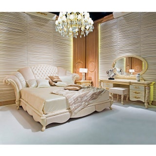 Спальный гарнитур из ­коллекции Prestige массив дерева кожа оникс дизайнер Фабио Фризо Turri.