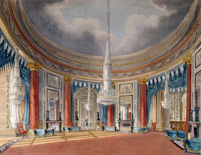 В XVII веке появились овальные салоны подобные круглому залу в КарлтонХаус.