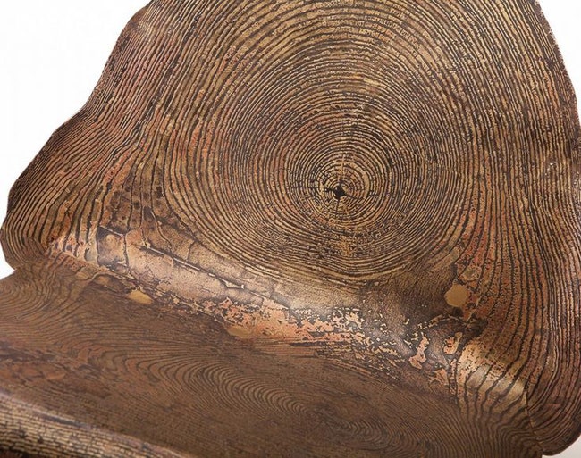 Мебель из металла с узором имитирующим срез дерева с годичными кольцами | Admagazine