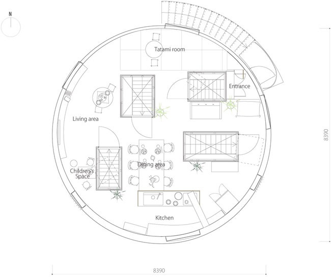 Круглый домбашня для молодой семьи в Окадзаки от архитекторов из Studio Velocity | Admagazine