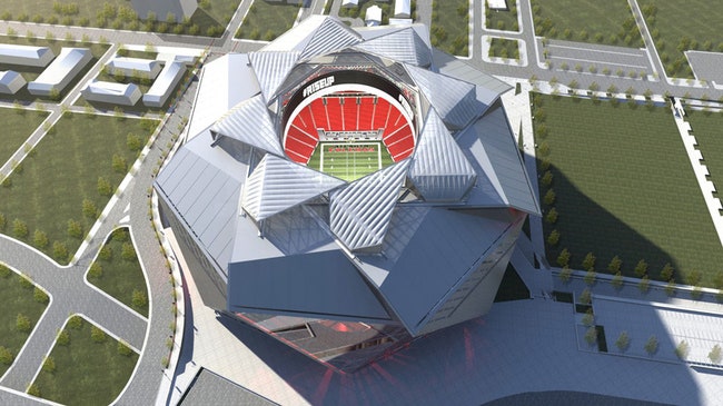 Стадион Atlanta Stadium с раздвижной крышей в Атланте работа бюро 360 Architects | Admagazine