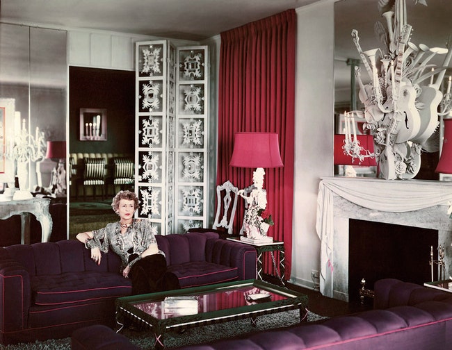 Один из самых ярких проектов Дюкетта — квартира светской колумнистки Кобины Райт. 1950е годы.