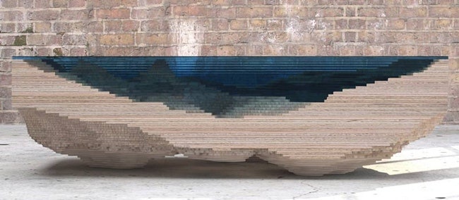 Кофейный столик Abyss напоминающий макет морского дна от дизайнера Кристофера Даффи | Admagazine