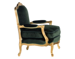 Кресло в стиле Людовика XV дерево текстиль.