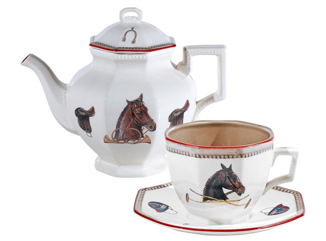 Чайная пара и чайник из коллекции “Шантийи” керамика Niderviller 2846 руб. и 7390 руб.