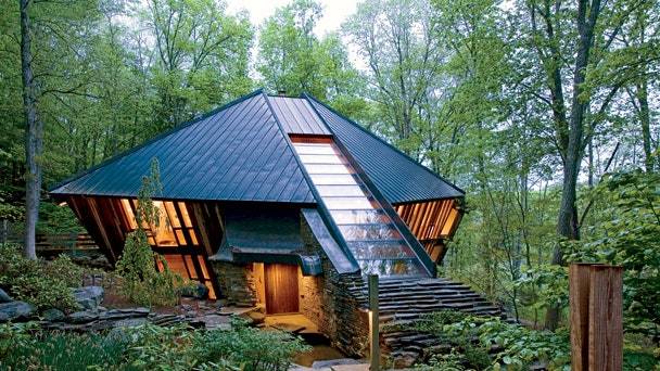Дом Нэнси Копли в штате НьюЙорк здание в форме бриллианта из камня дерева и стекла | Admagazine