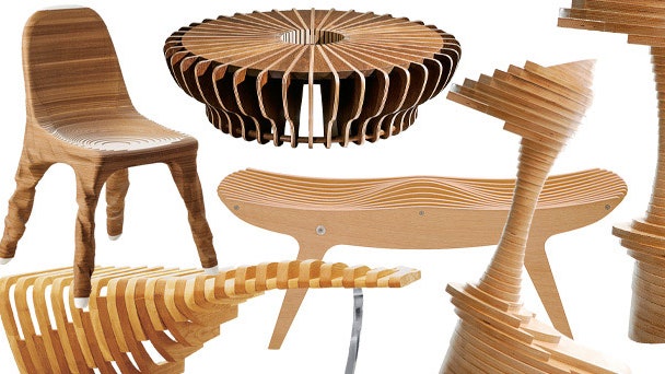 Мебель из слоев стулья столы скамьи и диваны из металла дерева и картона | Admagazine