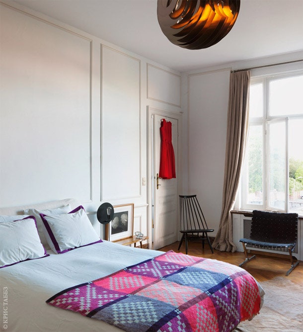 Спальня стала первой комнатой на которой отразилось недавнее увлечение Кейтлин скандинавской мебелью.