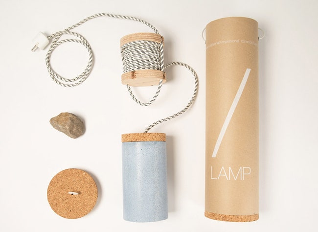 Лампа Slash Драгоcа Мотика светильник из бетона с камнем для разбивания | Admagazine