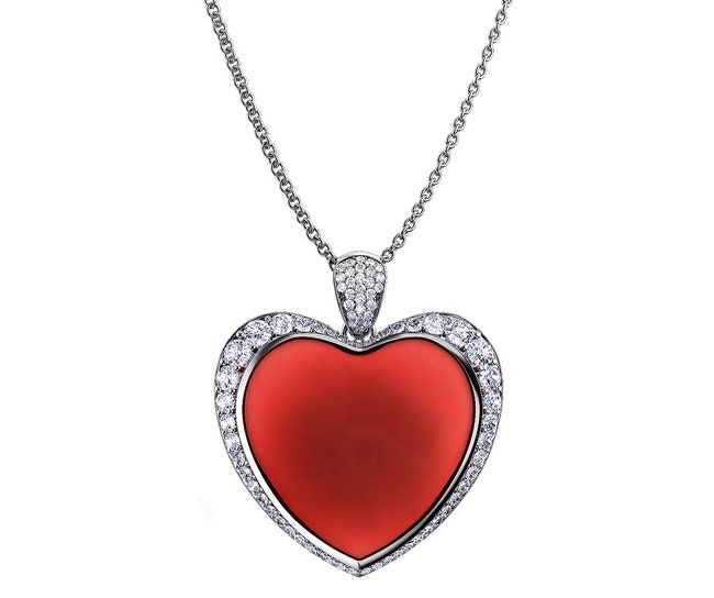 Подвеска “Чистое сердце” белое золото бриллианты кварц Hearts by Konstantin Krukov.