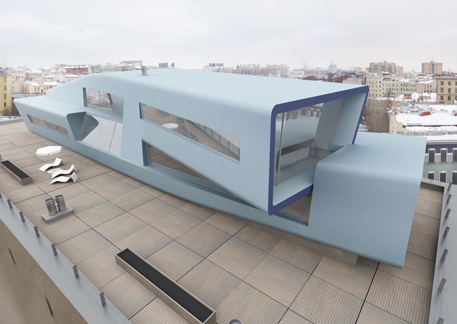 Проект пентхауса Pontoon  который можно возвести на крыше существующего дома или реализовать на воде.