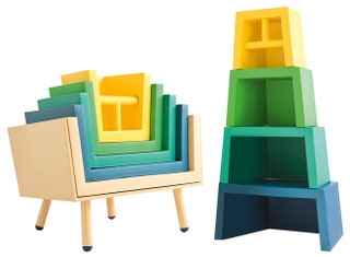 Японский дизайнер Кана Наканиси придумала детский этюдник Atelier который легко превращается в удобный табурет.