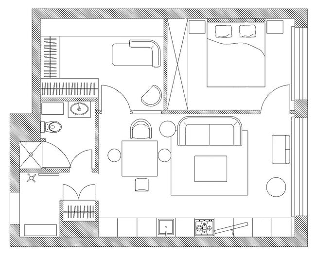 Белая квартира в Подмосковье 56 м²