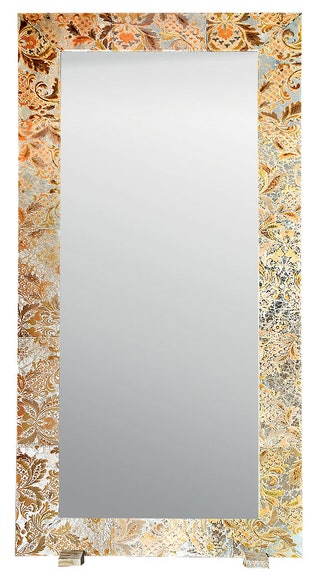 Зеркало Vanity  кожа стекло Rugiano.
