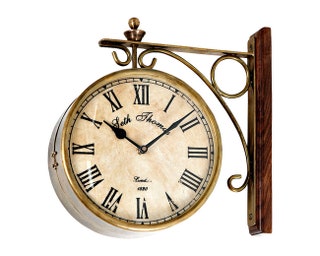 Часы Clock Station металл дерево Eichholtz.