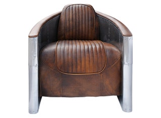 Кресло Tomcat из коллекции The Aviator алюминий кожа.