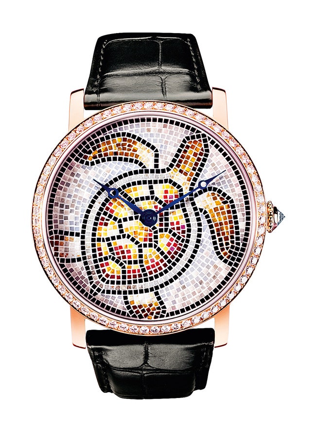 Часы Rotonde de Cartier 42 розовое золото бриллианты микромозаика ограниченная серия 10 экземпляров