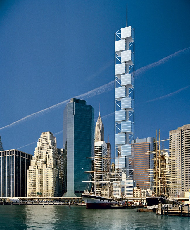 Проект кондоминиума на 80й улице в НьюЙорке. Здание будет состоять из двенадцати кубов по четыре этажа каждый...
