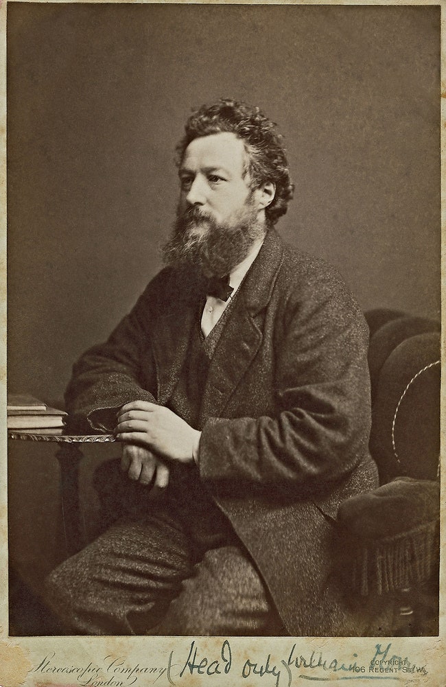 Фотопортрет Уильяма Морриса  сделанный в Лондоне в 1870х годах