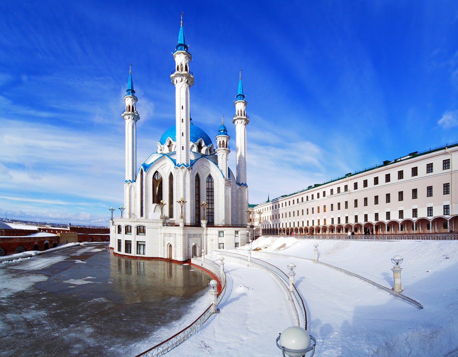 Qolsharif Mosque in Kazan Kremlin in winter Tatarstan Russia