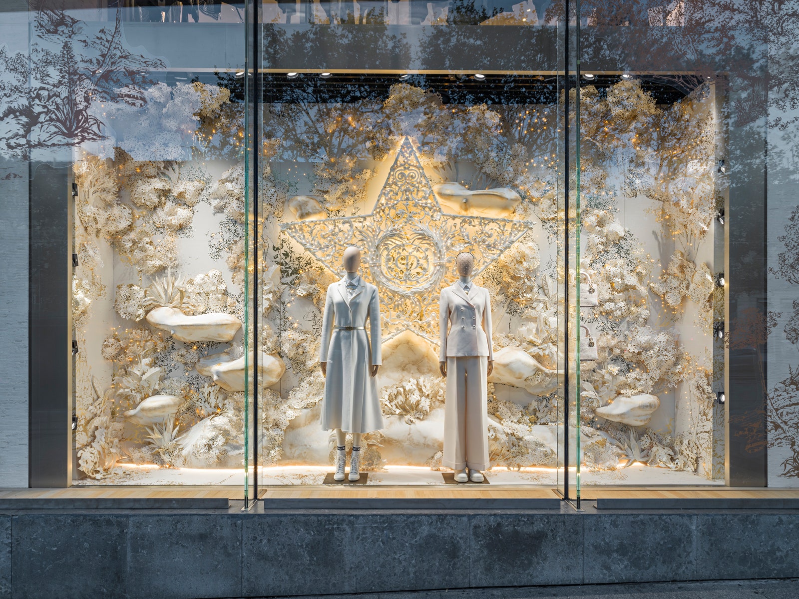 Витрина женской линии Dior в парижском бутике на Елисейских полях.