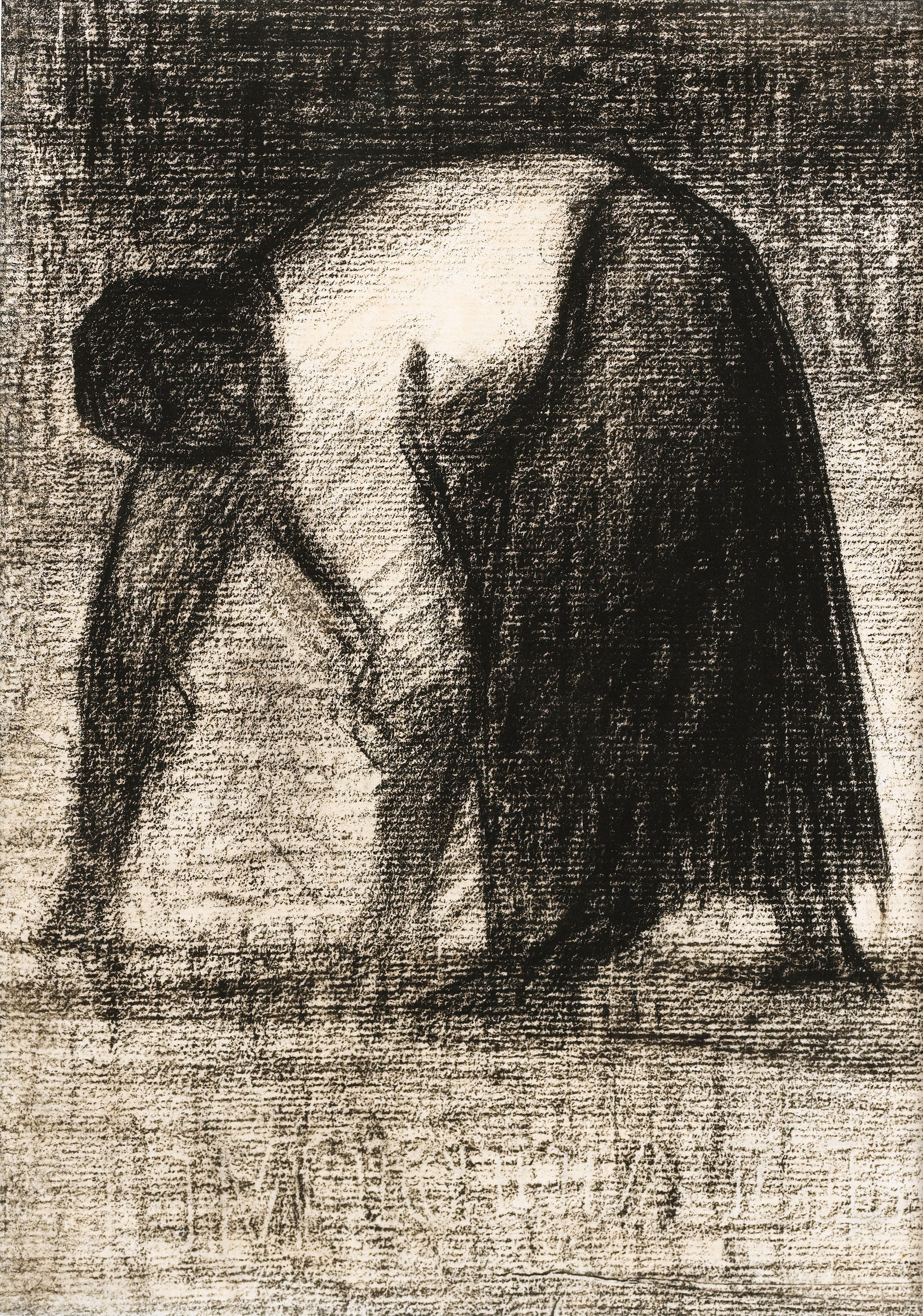 Жорж Сера. Крестьянка упирающаяся руками в землю. 1882.