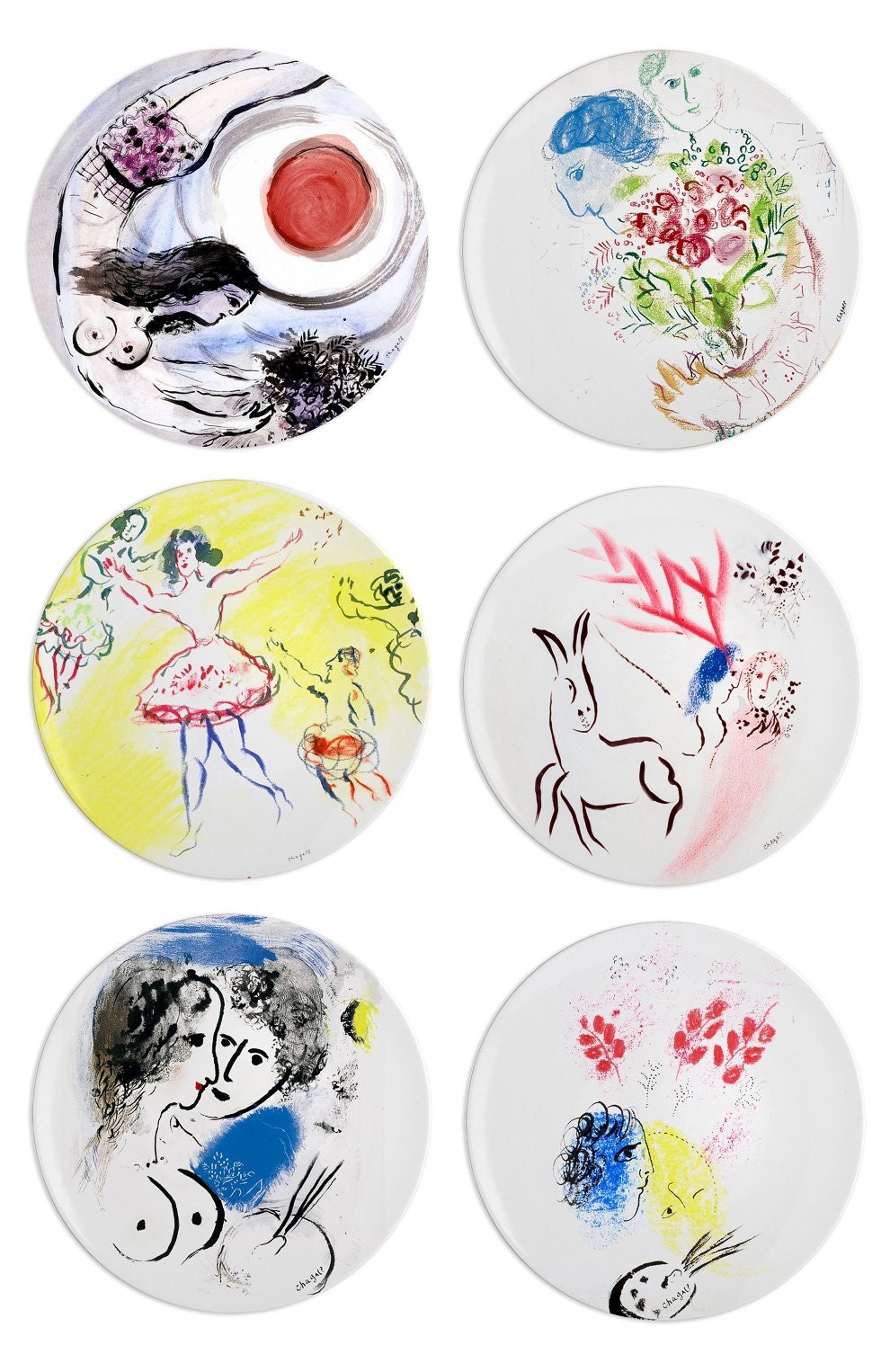 Набор из шести тарелок Marc Chagall Bernardaud 58 950 ₽