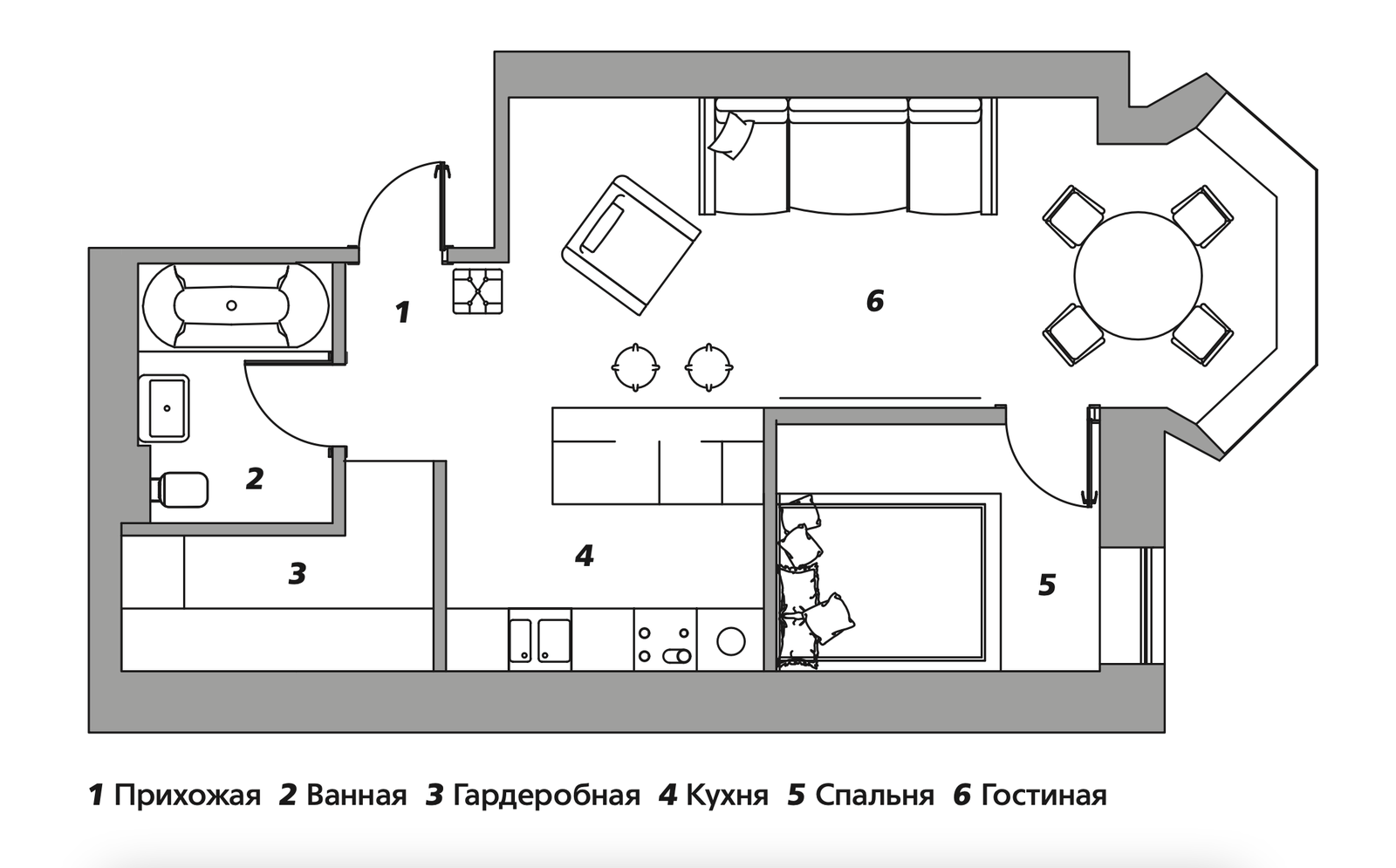 Квартира в историческом районе Москвы 48 м²