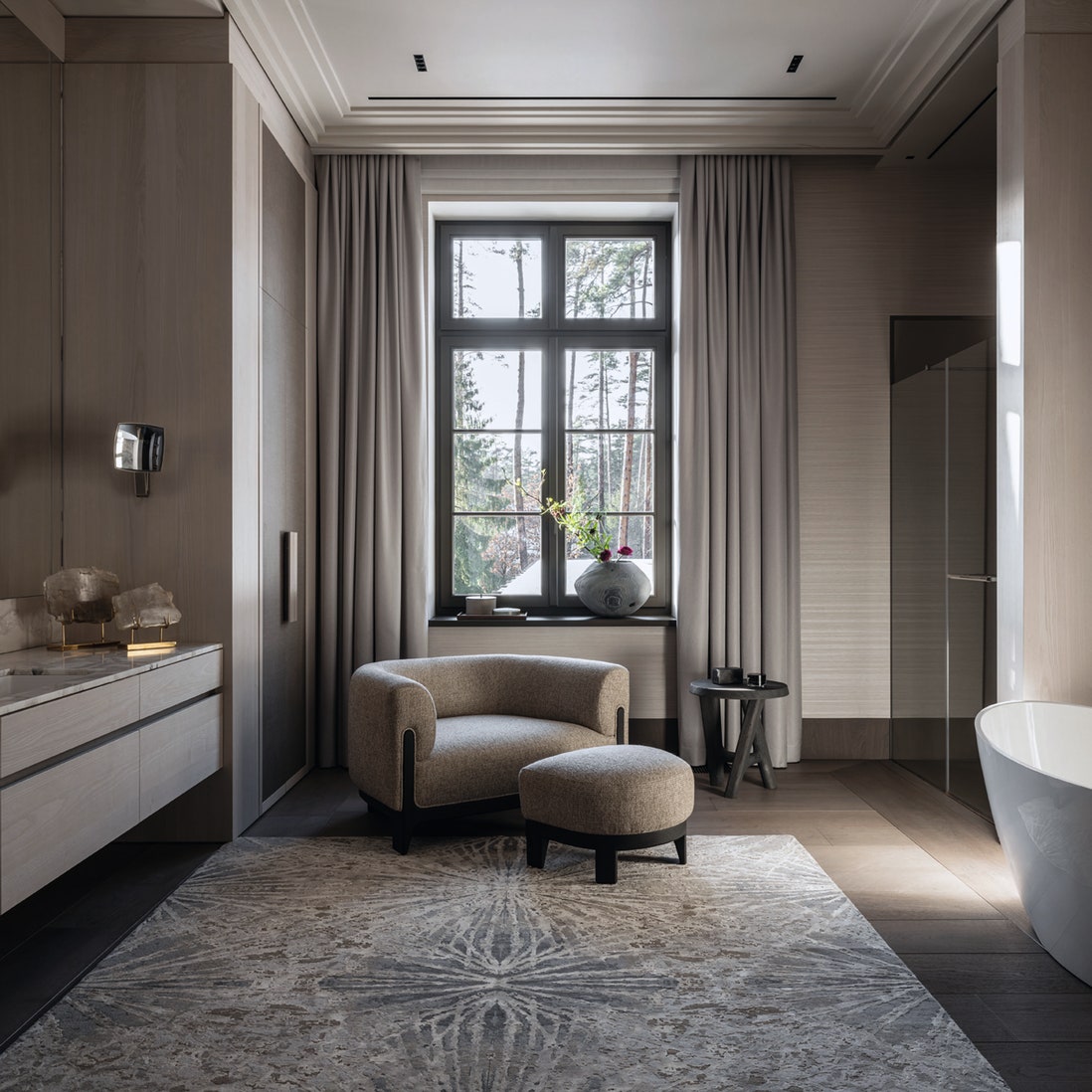 Мастер-сюит: как дизайнеры оформляют приватную зону &- спальню, ванную, гардеробную